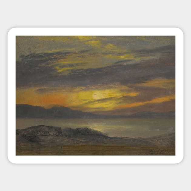 Sunset by Albert Bierstadt Sticker by Classic Art Stall